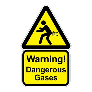 Picture of DANGEROUS GASES FUNNY WARNING SIGN, JOKE TOILET SIGN, RUDE WIND MAN CAVE SIGN,