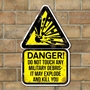 Picture of Exploding Military Debris Sign VINTAGE ADVERT SIGN Danger WW2 MOD Sign