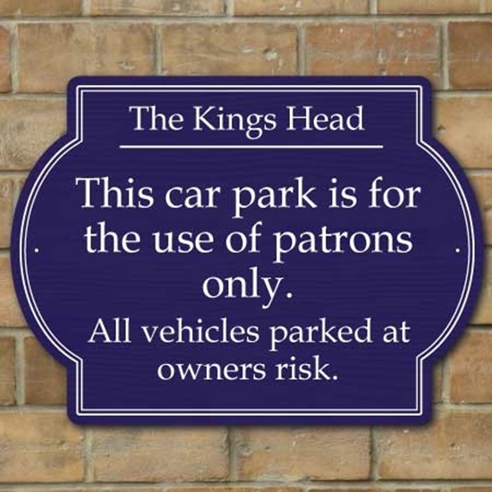 Picture of Patrons Only Car Park Sign - Landscape