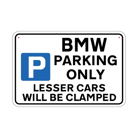 Picture of BMW Joke Parking sign