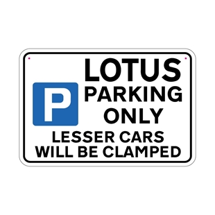 Picture of LOTUS Joke Parking sign