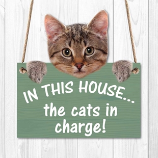 Picture of CATS IN CHARGE SIGN