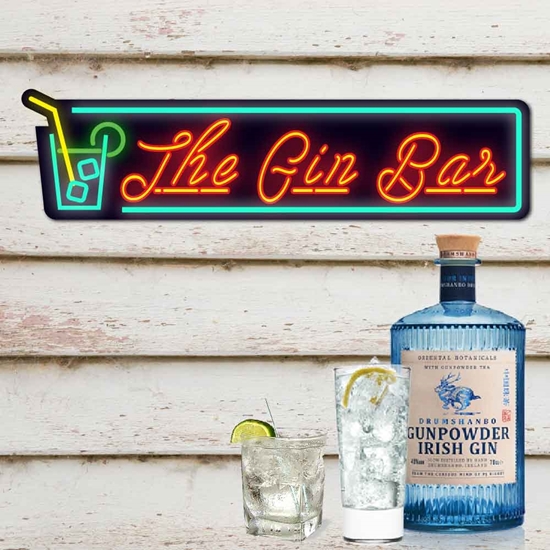 JAF Graphics. Gin Bar Sign Neon Effect