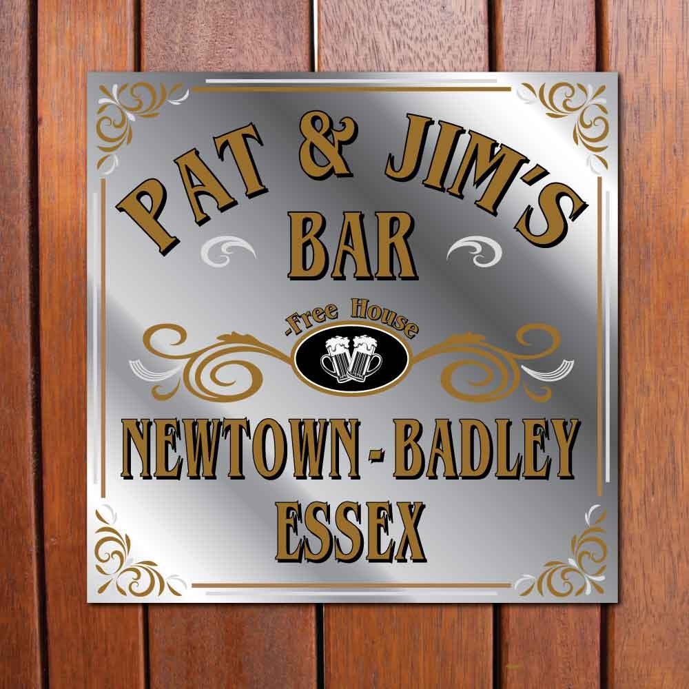 JAF Graphics. Personalised Vintage Style Square Mirror