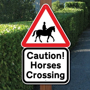 Picture of CAUTION HORSES SIGN CROSSING