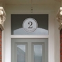 Picture of Round Frosted Window Number Etched glass Fanlight 