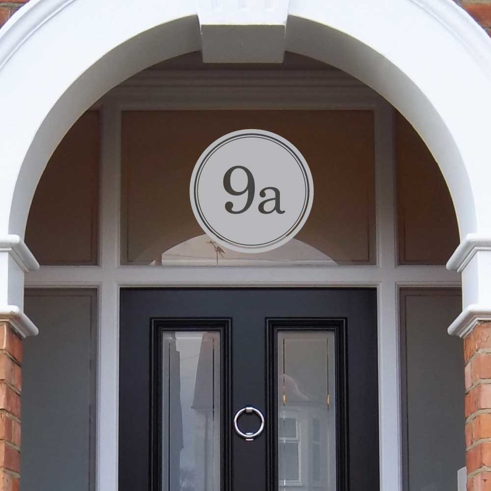 JAF Graphics. Round Frosted Window Number Etched glass Fanlight