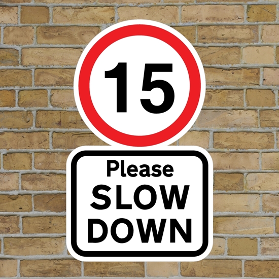 Picture of 15 Please SLOW DOWN sign