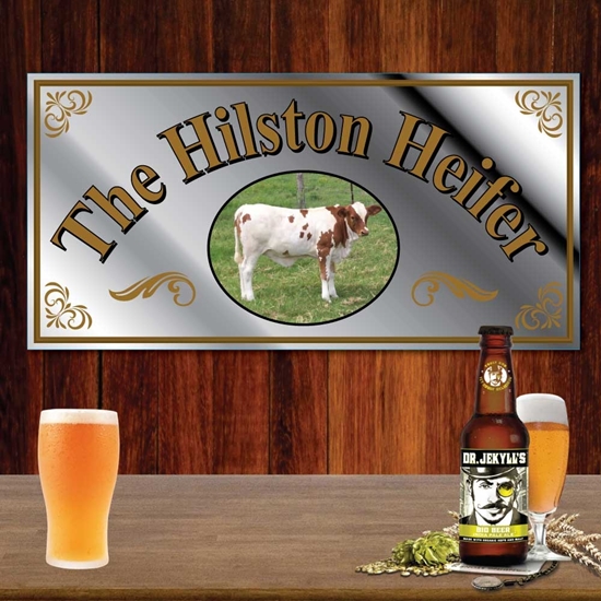 Picture of Rectangular Personalised Pub Mirror with any Photo you like