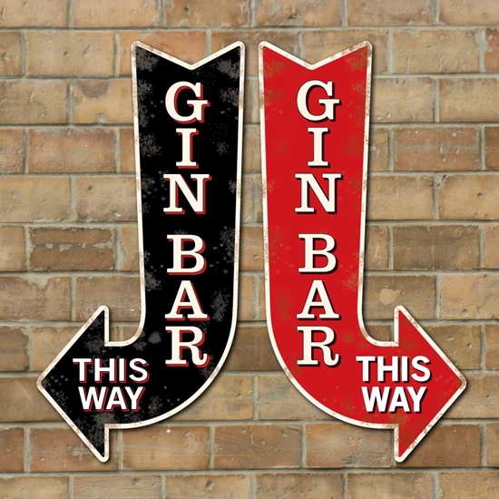 Picture of Vintage Style GIN BAR Arrow Sign