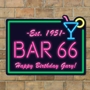 Picture of Personalised Neon Effect Sign with Cocktail Glass 