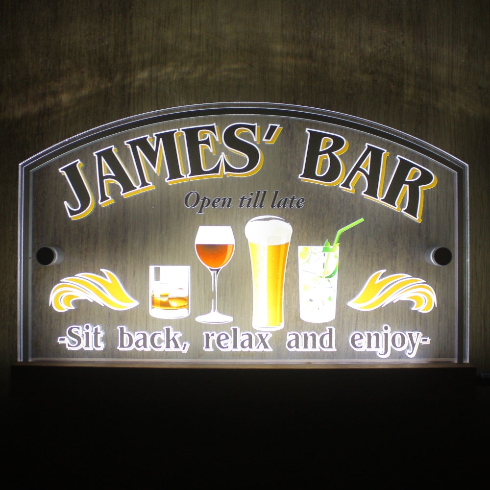 Jaf Graphics Light Up Wall Mounted Led Bar Sign 2280