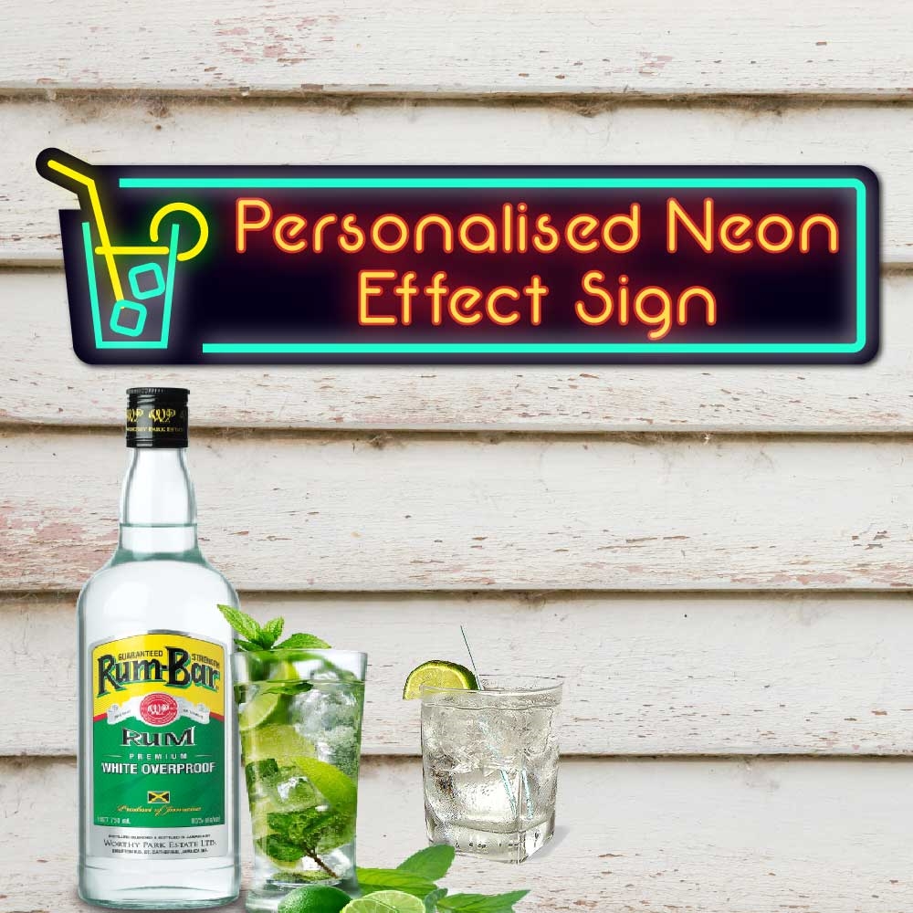 JAF Graphics. Personalised Gin Bar Sign - Neon Effect