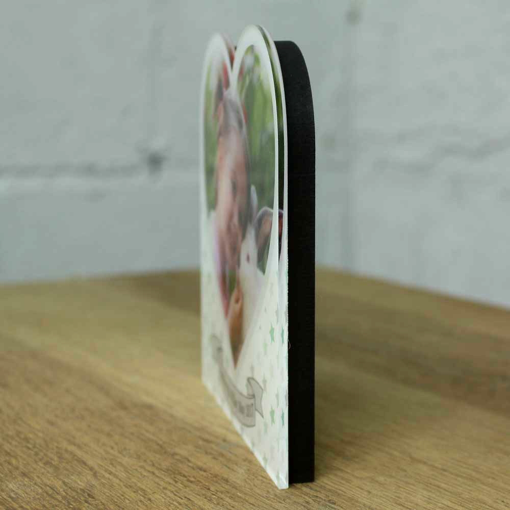 JAF Graphics. Personalised Acrylic Photo Picture Frame, Heart Photo Picture