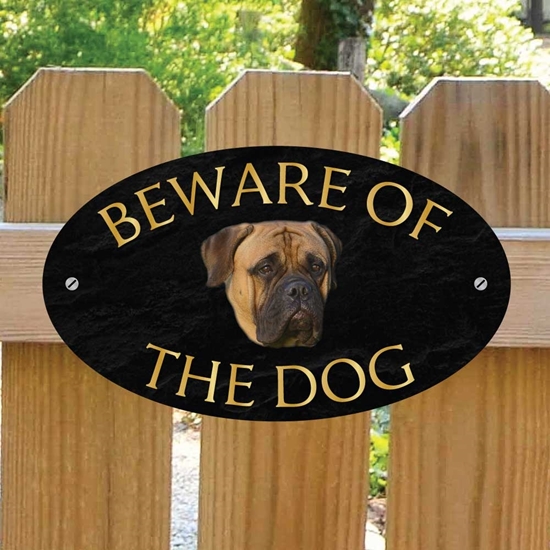 Picture of Bullmastiff Beware of The Dog Sign