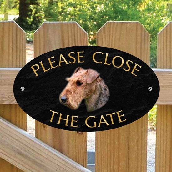 Picture of Please Close The Gate Sign, AIREDALE TERRIER