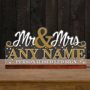 Picture of Illuminated LED Mr & Mrs Table Sign