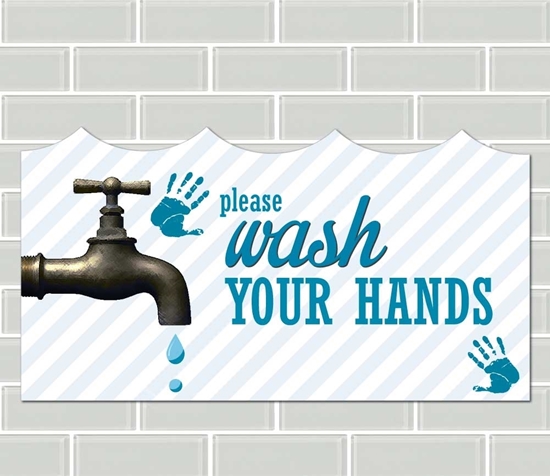 Picture of Wash Your Hands Tile Basin Splashback