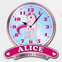 Picture of Personalised Pink Girls Unicorn Clock