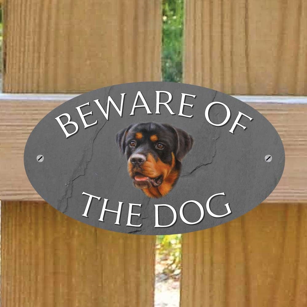JAF Graphics. Rottweiler Beware of The Dog Gate Sign