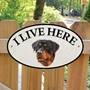 Picture of Rottweiler I Live Here Gate Sign