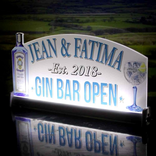 Picture of LED Light up Gin Bar Open Sign