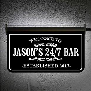 Picture of Black & White Hanging LED Bar Sign