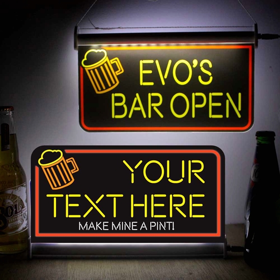 JAF Graphics. Personalised Light up Beer Bar Sign