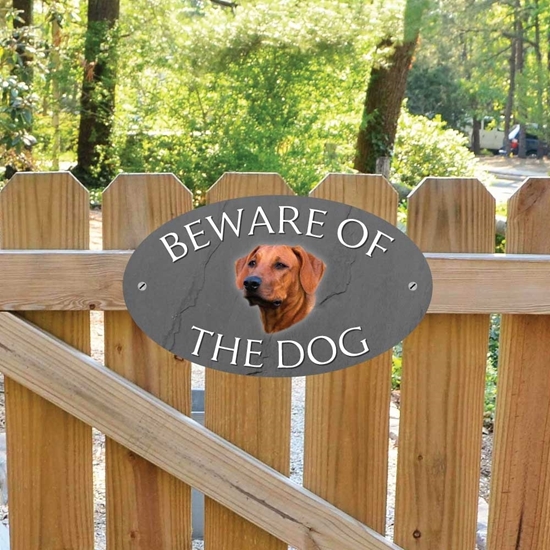 JAF Graphics. Rhodesian Ridgeback Beware of The Dog Gate Sign