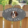 Picture of St Bernard Beware of The Dog Gate Sign