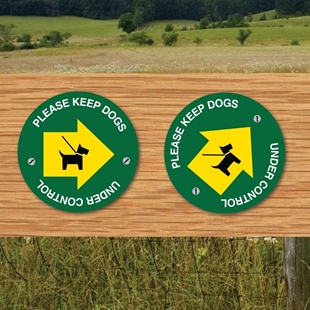 KEEP DOGS ON LEAD WAY MARKER 2 PK Footpath Arrow Signs Livestock in field sign 