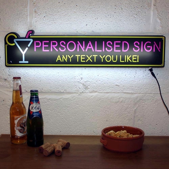 Picture of LED Light up home bar cocktail sign