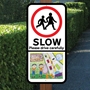 Picture of Slow Down Children Speed Sign With Image