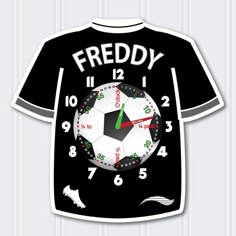 JAF Graphics. Personalised Football Shirt Clock, Learn to tell the time