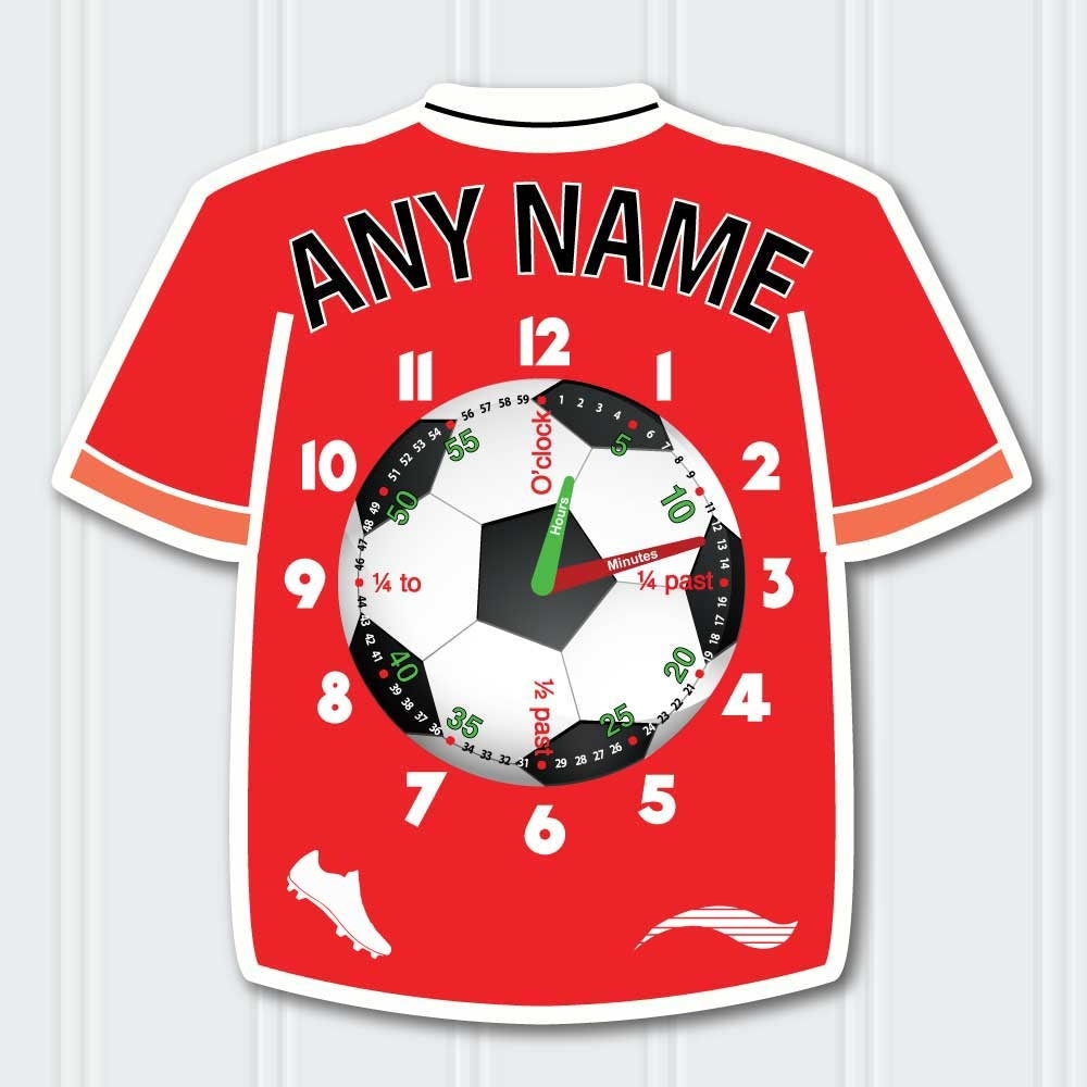 JAF Graphics. Personalised Football Shirt Clock, Learn to tell the time