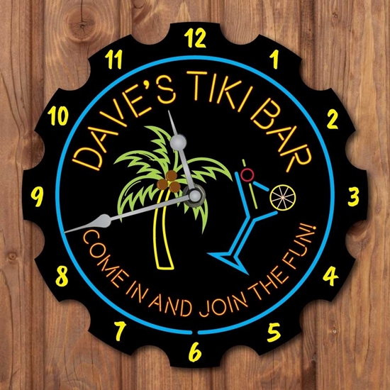 Picture of Personalised Tiki Bar Neon Style Clock