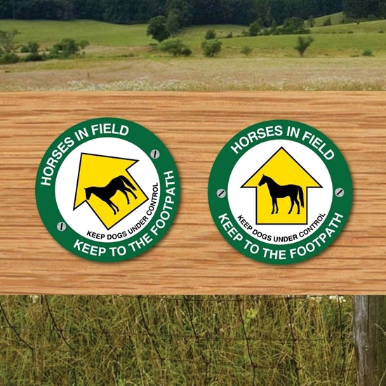 Picture of HORSES IN FIELD SIGNS - Way Marker -Pack of 2