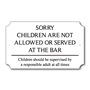 Picture of Pub Bar Restaurant Sign, No Children at the Bar Sign