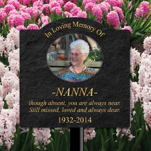 Picture of Outdoor Photo Memorial Plaque with photo and STAKE