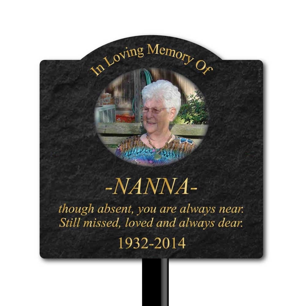 JAF Graphics. Outdoor Photo Memorial Plaque with photo and STAKE