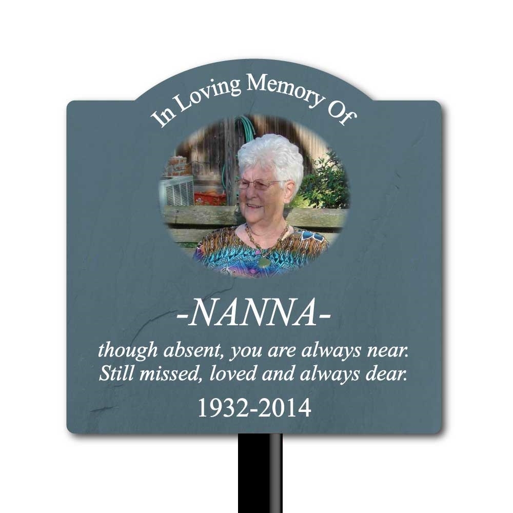 JAF Graphics. Outdoor Photo Memorial Plaque with photo and STAKE