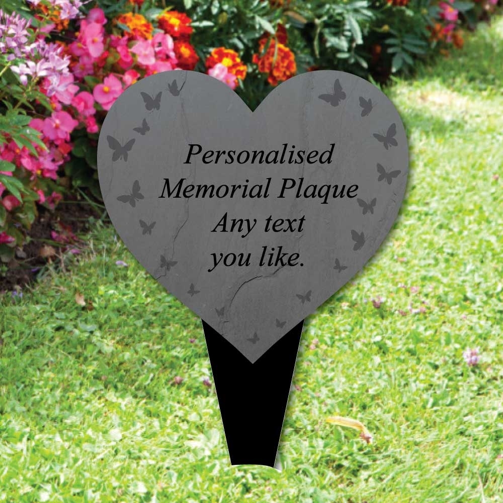 JAF Graphics. Personalised Heart Memorial Plaque Grave Sign, Grave ...