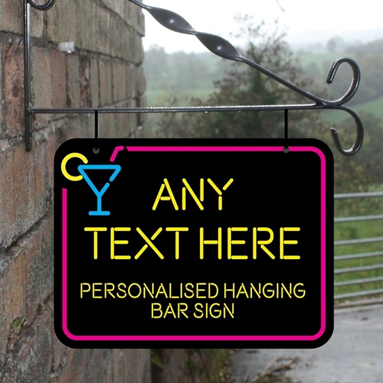 JAF Graphics. Tiki Bar Personalised Hanging Bar Sign