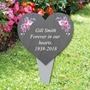Picture of Personalised Heart Memorial Plaque with roses
