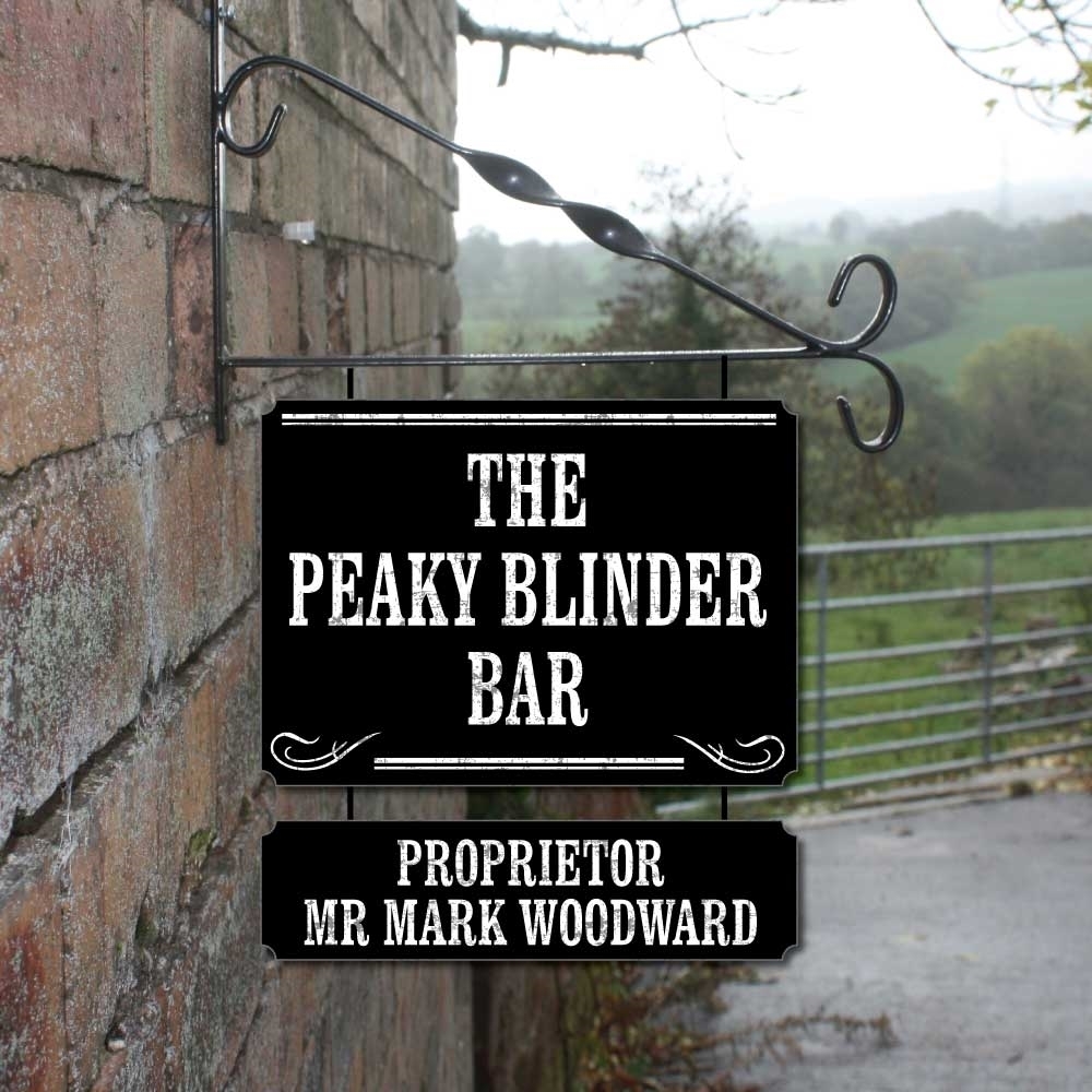 JAF Graphics. Personalised The Garrison, Peaky Blinder Hanging Bar Sign