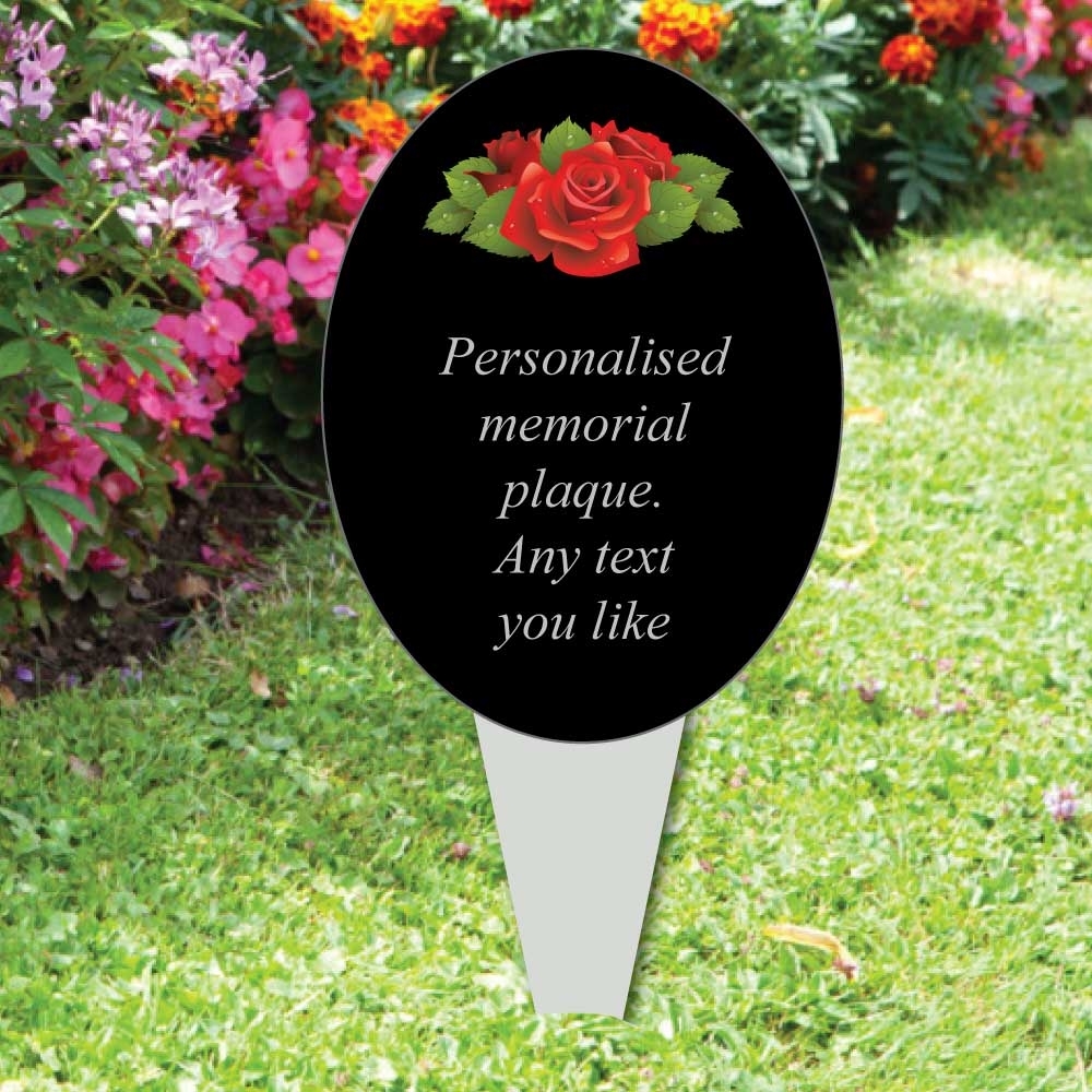 JAF Graphics. Rose Outdoor Memorial Grave Marker Spike