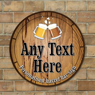 Picture of Personalised Pub Beer  Barrel  Bar  Wall Sign