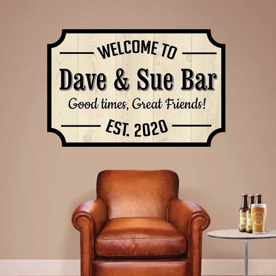 Picture of Personalised Bar Sign Wall Sign Sticker