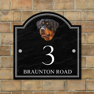 Picture of Personalised Rottweiler Dog House Number sign