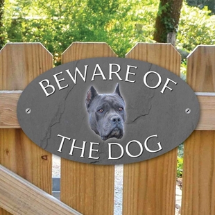 Picture of Blue Cane Corso Beware of The Dog Sign